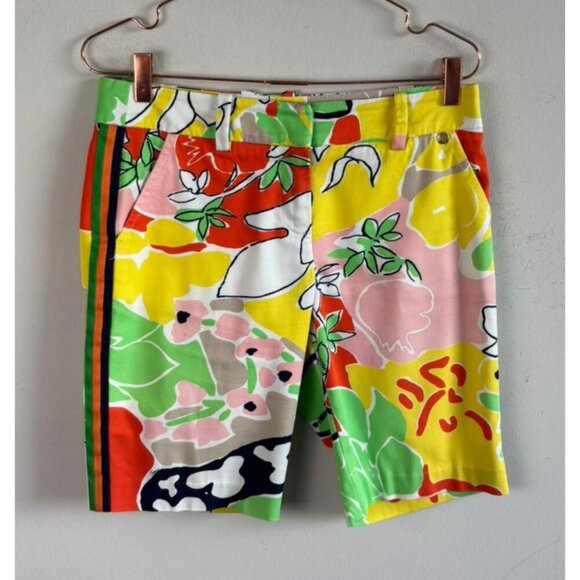 Trina Turk Women’s Floral Bermuda Shorts Multicolor Cotton Blend Summer Size 2 - Picture 13 of 13